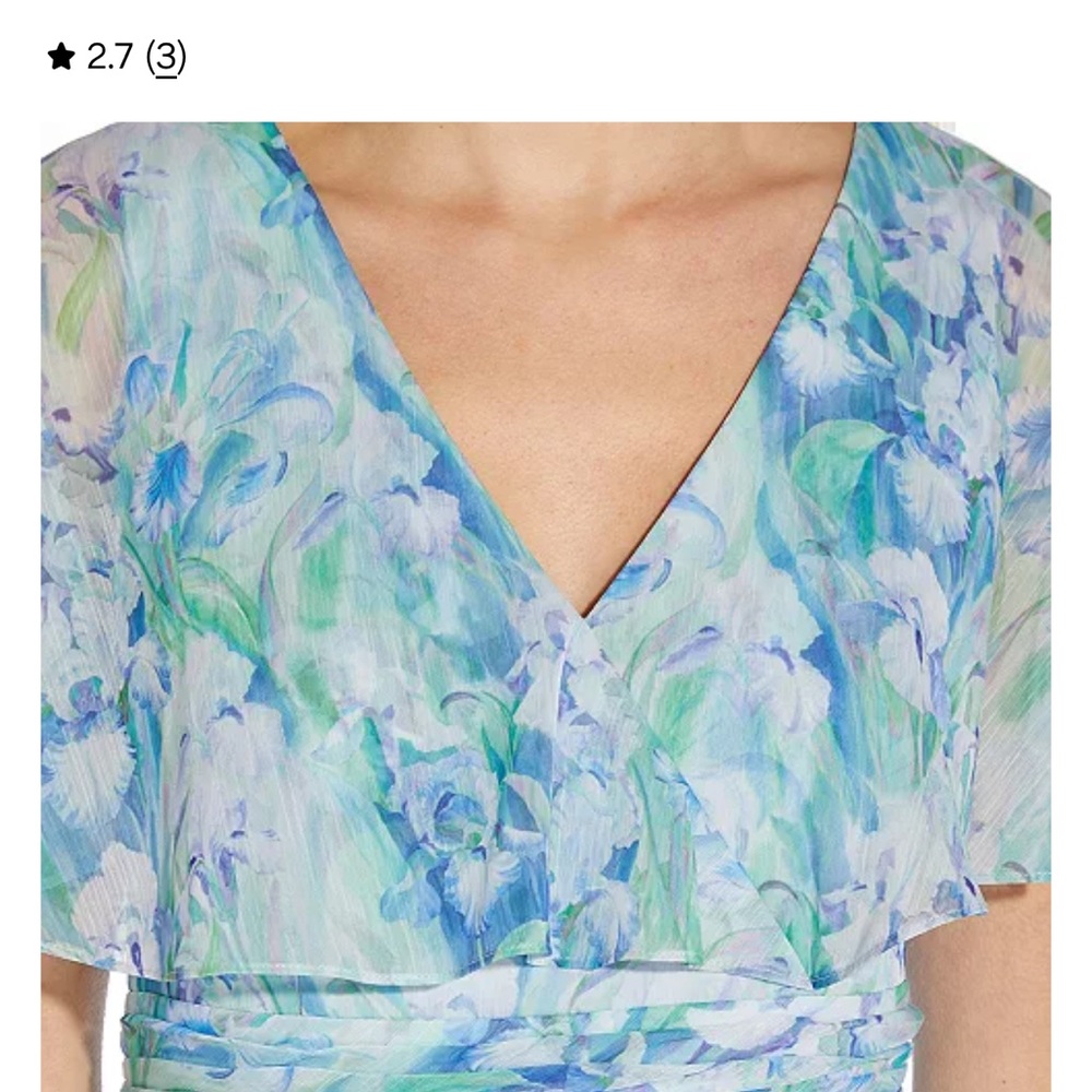 Adrianna Papell Blue and Green Floral Maxi Dress 14W - Picture 11 of 11